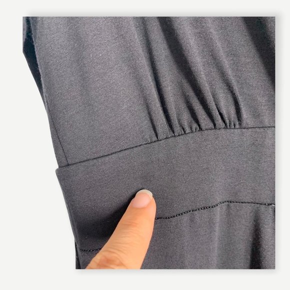 Eileen Fisher Black Long Sleeve Fit Flare Casual Dress Small Petite - Picture 12 of 12